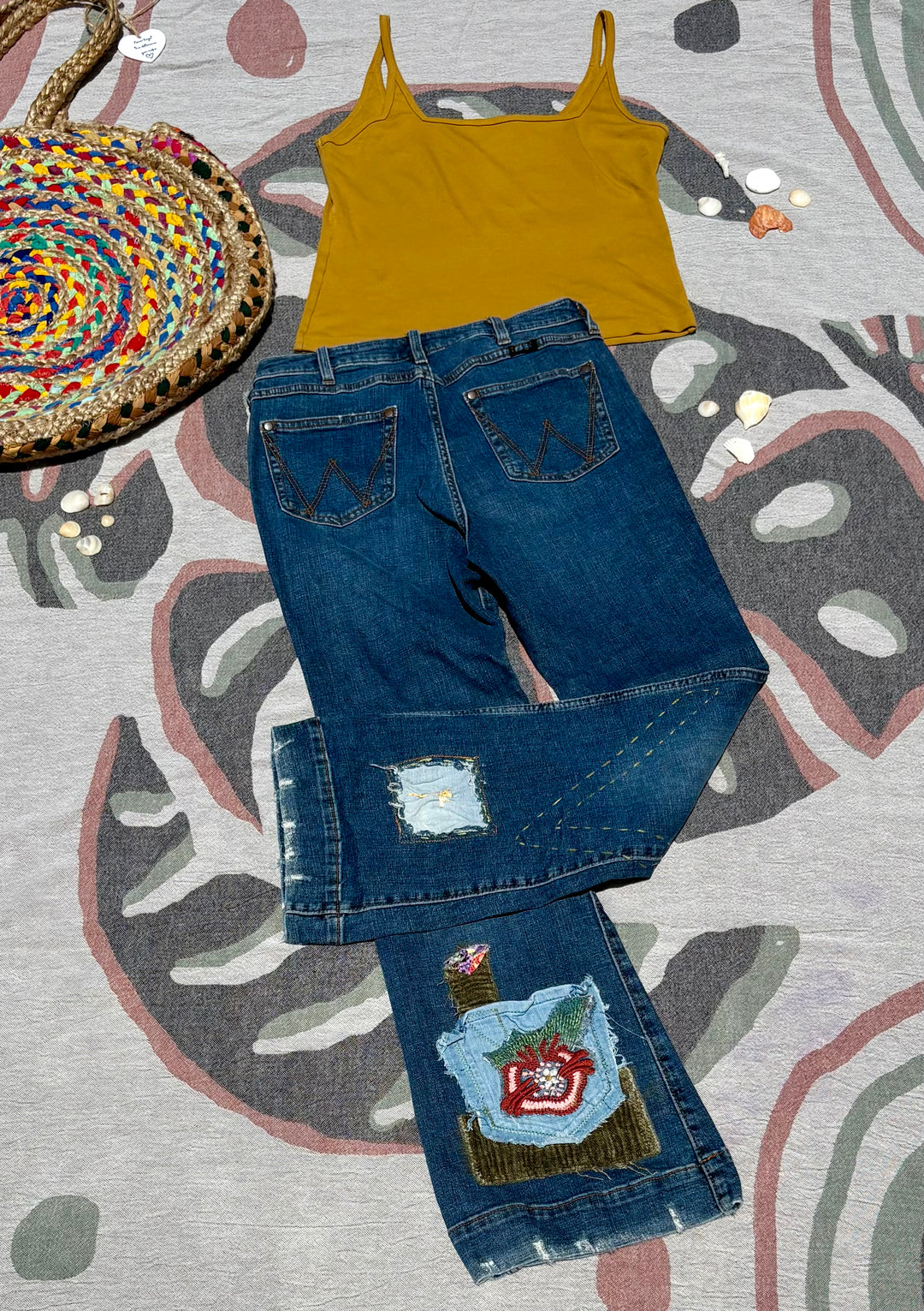 Embroidered Love Jeans
