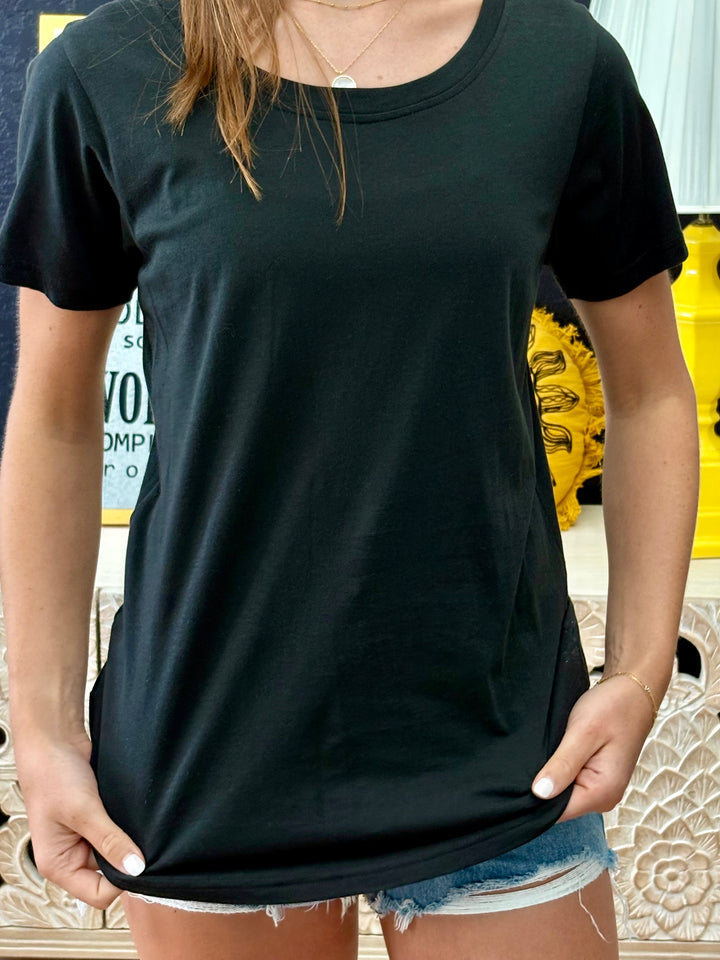 Women's Plain Jewel Neck Tee
