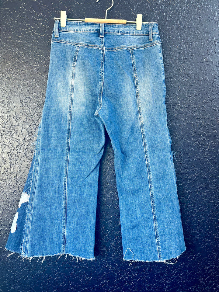 Patchwork Cropped Jeans