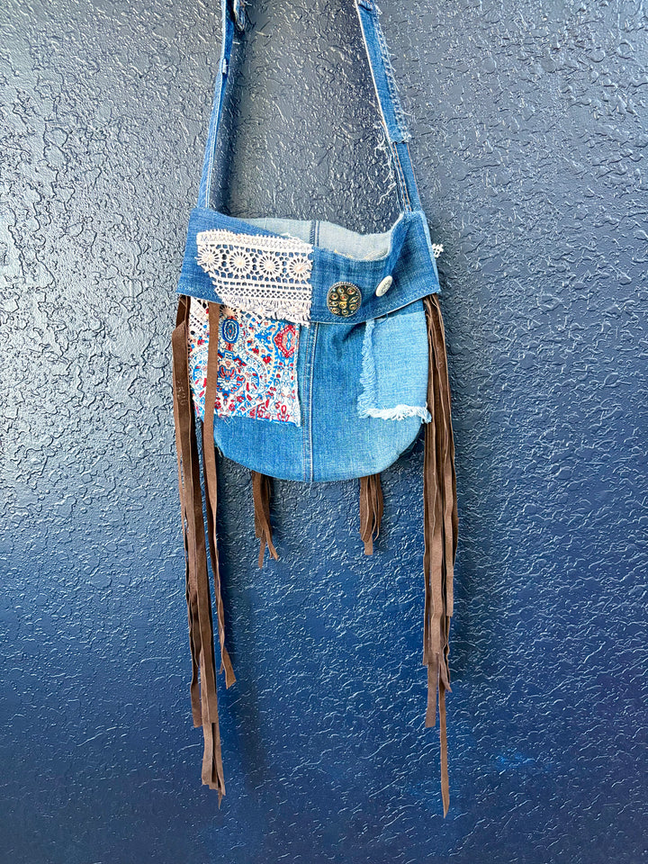 Denim Pouch Crossbody Bag