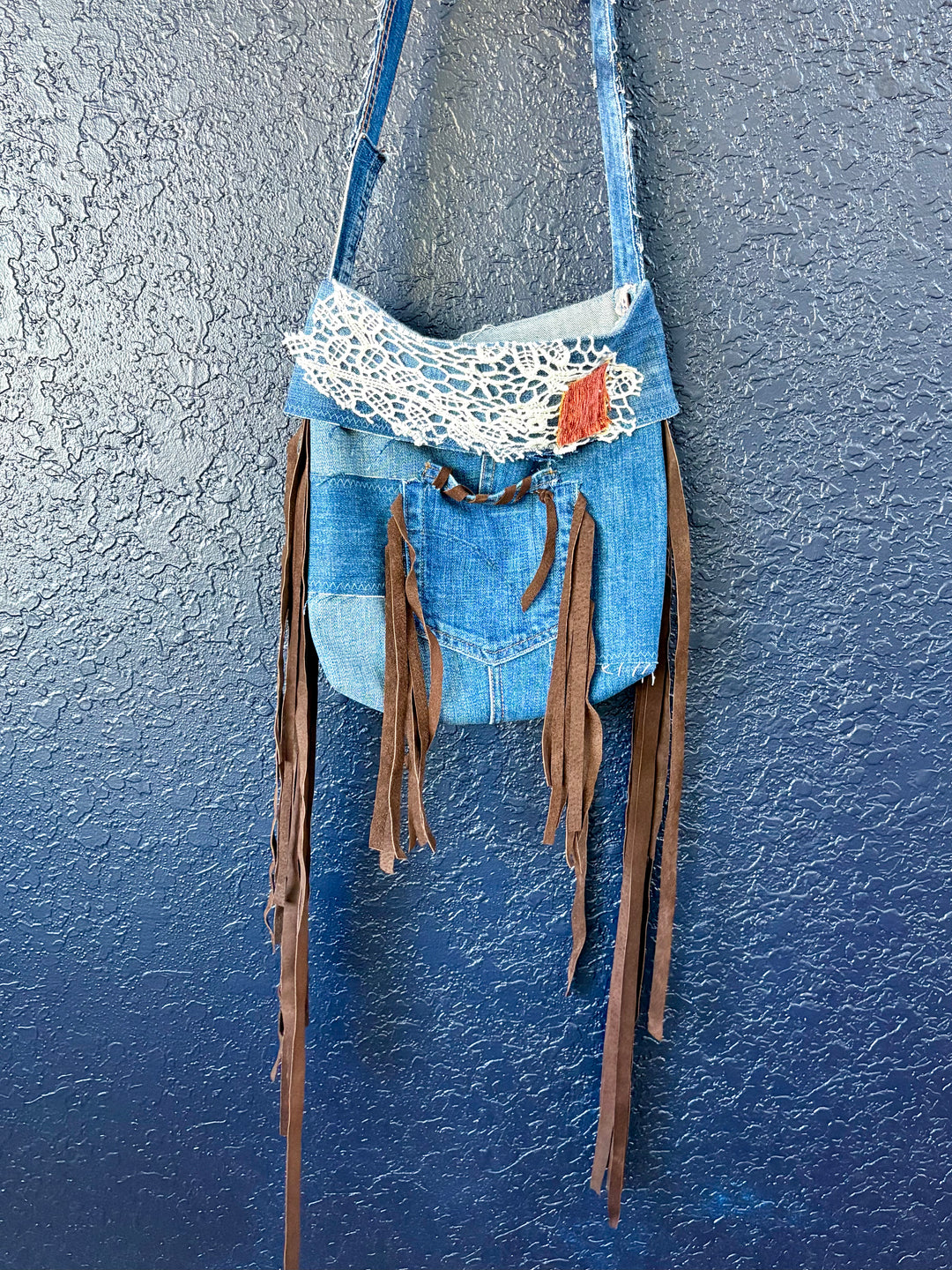 Denim Pouch Crossbody Bag