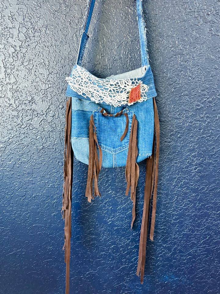 Denim Pouch Crossbody Bag