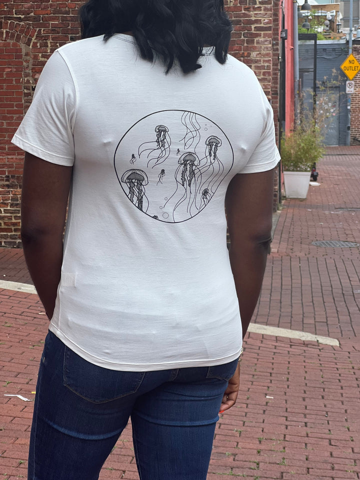 Jellyfish Women's Graphic Tee - Organic GOTS Certified Peruvian Pima Cotton