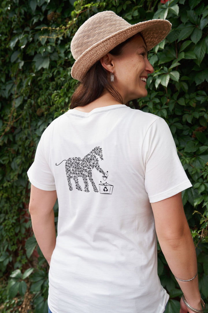 Never Forget Women's Graphic Tee - Organic GOTS Certified Peruvian Pima Cotton