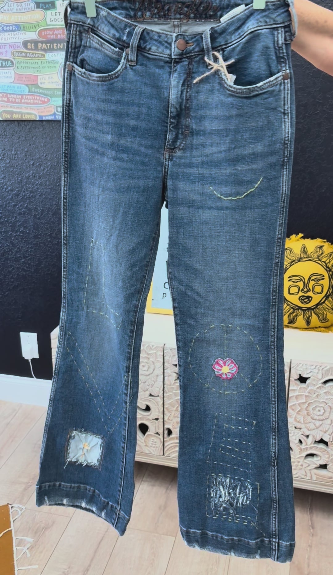 Embroidered Love Jeans
