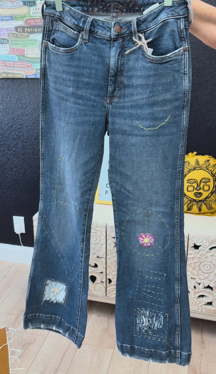 Embroidered Love Jeans